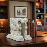 Assyrian Bookends Sculpture – Ancient Animal Display Décor
