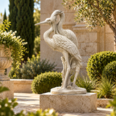 Elegant Crane Duo 24” H: Garden Bird Sculpture Set
