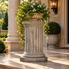 Architectural Grace: Short Fluted Pedestal - Columns Sculpture
