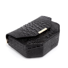 Faye Embossed Leather Handbag/ Crossbody bag: Black, crossbody bag, XoticBrands Home Decor