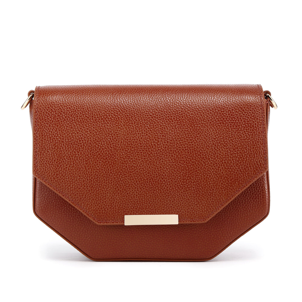 Faye Leather Handbag/ Crossbody bag: BROWN, crossbody bag, XoticBrands Home Decor