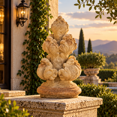 Leafy Elegance Finial Top Architectural Sculpture