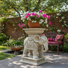 Majestic Beauty: Elephant Indian Pedestal - Garden Animal Statue Sculpture