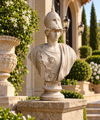 Minerva Giustinia Bust 45 Inch Stone Sculpture