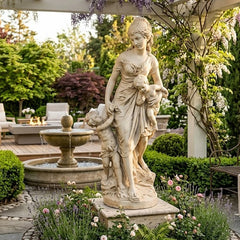 Nurturing Love Mother with Children Garden Sculpture 1