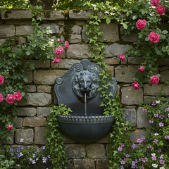 Donatello Lion Wall Fountain Garden Animal Statue