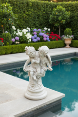 Hera And Eros, Playful Child Angel Home Garden Sculpture Statue