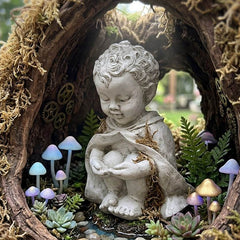 Pondering Baby St Francis 14 - Children Classical Sculpture