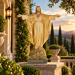 Rising Christ With Cup At Feet Religious Sculpture