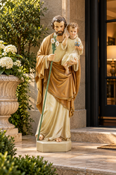 Saint Joseph Child Lily Religious Sculpture Statue