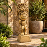 Discover Tropical Charm: Small Tiki God Display Sculpture Statue