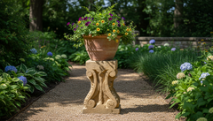 Stone Table Base 29 in Sandstone Finish | XoticBrands Home Décor