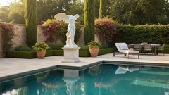 Graceful Triumph: Winged Victory Giant Nike Fiberstone Classical Sculpture
