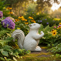 Mischievous Muncher: The Playful Nutty Squirrel Animal Sculpture Statue 2