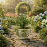 Fleur De Lis Pot-Square 10 H Garden Display