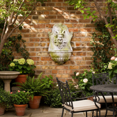 Bacchus Fountain Wall Sculpture White Moss