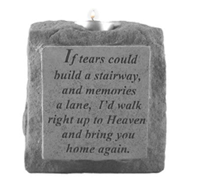 If Tears Could Build...Single-Short Votive Ho Memorial Garden Stone - XoticBrands Home Decor