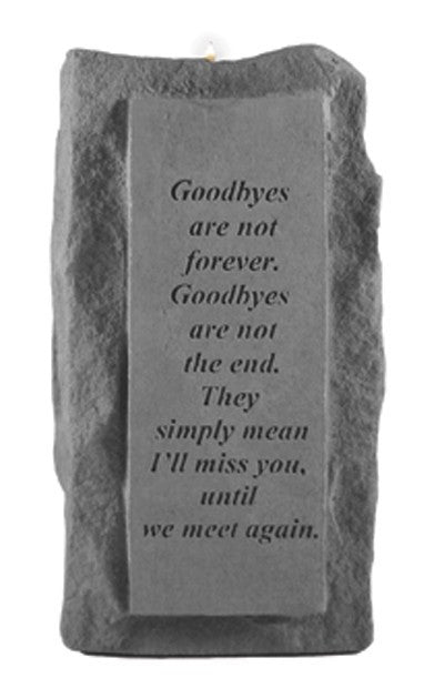 Goodbyes Are Not...Single-Tall Votive Holder Memorial Garden Stone - XoticBrands Home Decor
