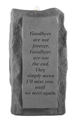 Goodbyes Are Not...Single-Tall Votive Holder Memorial Garden Stone - XoticBrands Home Decor