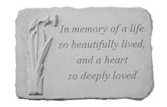 In Memory of a life…w/ daffodil Memorial Garden Stone Décor, Memorial & Inspirational, Kayberry, XoticBrands Home Decor