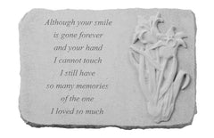 Although your smile…w/ Iris Memorial Garden Stone Décor, Memorial & Inspirational, Kayberry, XoticBrands Home Decor
