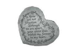 Sm Heart Gone Yet Not Forgotten... Memorial Garden Stone - XoticBrands Home Decor