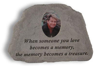 When Someone You Love... (W/ Photo Insert) Memorial Garden Stone - XoticBrands Home Decor