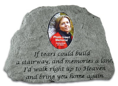 If Tears Could Build...(W/ Photo Insert) Memorial Garden Stone - XoticBrands Home Decor