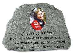If Tears Could Build...(W/ Photo Insert) Memorial Garden Stone - XoticBrands Home Decor