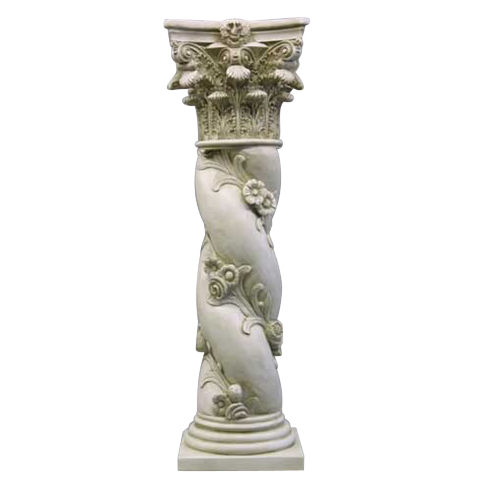 48" H Twisted Rose Pedestal - Architectural Large Pedestals - XoticBrands Home Decor