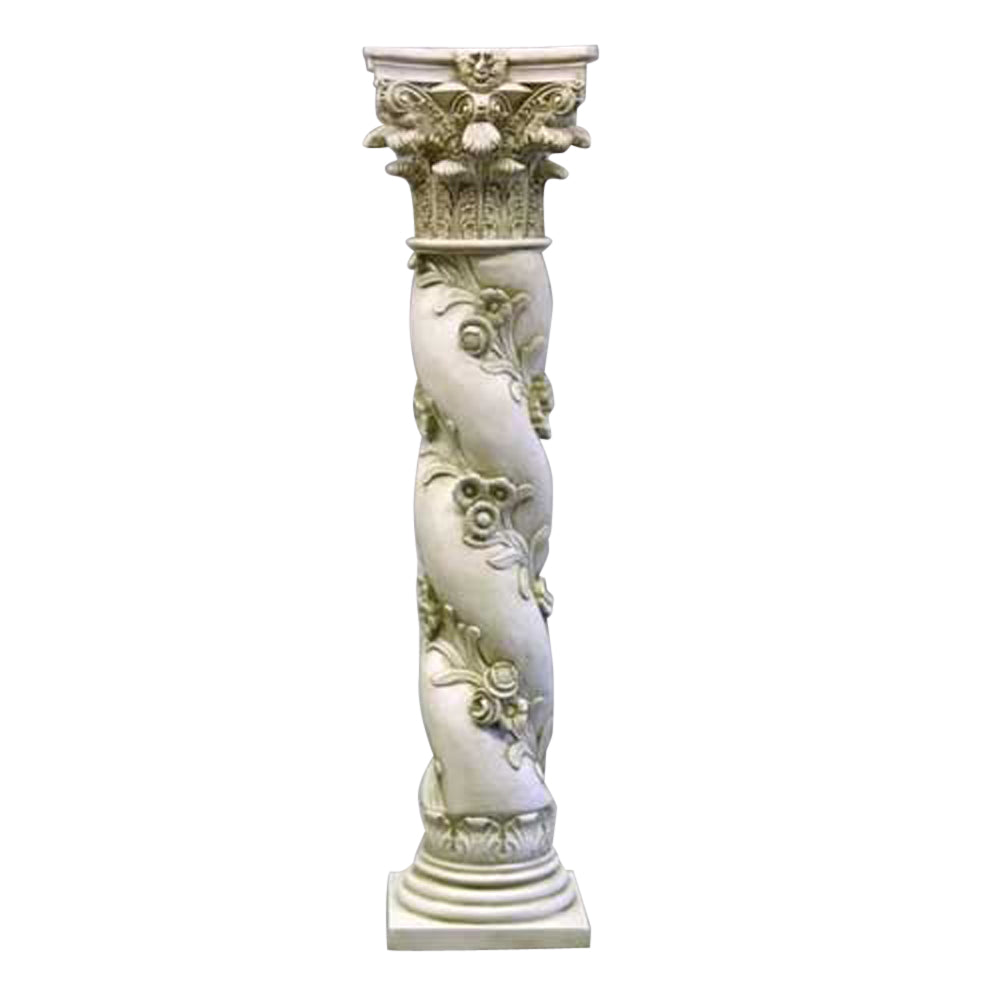 60"H Twisted Rose Pedestal - Architectural Large Pedestals - XoticBrands Home Decor
