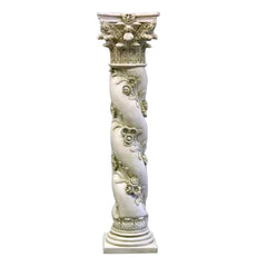 60"H Twisted Rose Pedestal - Architectural Large Pedestals - XoticBrands Home Decor