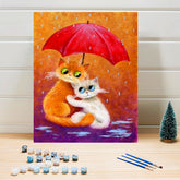 Kittens in the Rain Animal Paint by Number for Adults Kids DIY Canvas Painting Kits - Wall Art Decor - XoticBrands Home Decor
