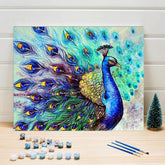 Peacock Colorful Paint by Numbers for Adults Kids DIY Canvas Painting Kits - Wall Art Decor - XoticBrands Home Decor