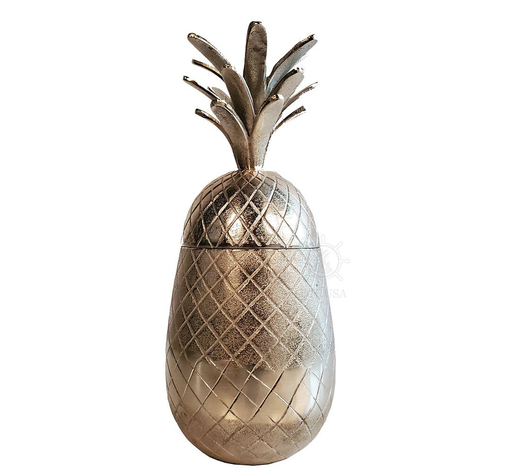 Aluminium Pineapple Storage Decor, Home Accent, XoticBrands, XoticBrands Home Decor