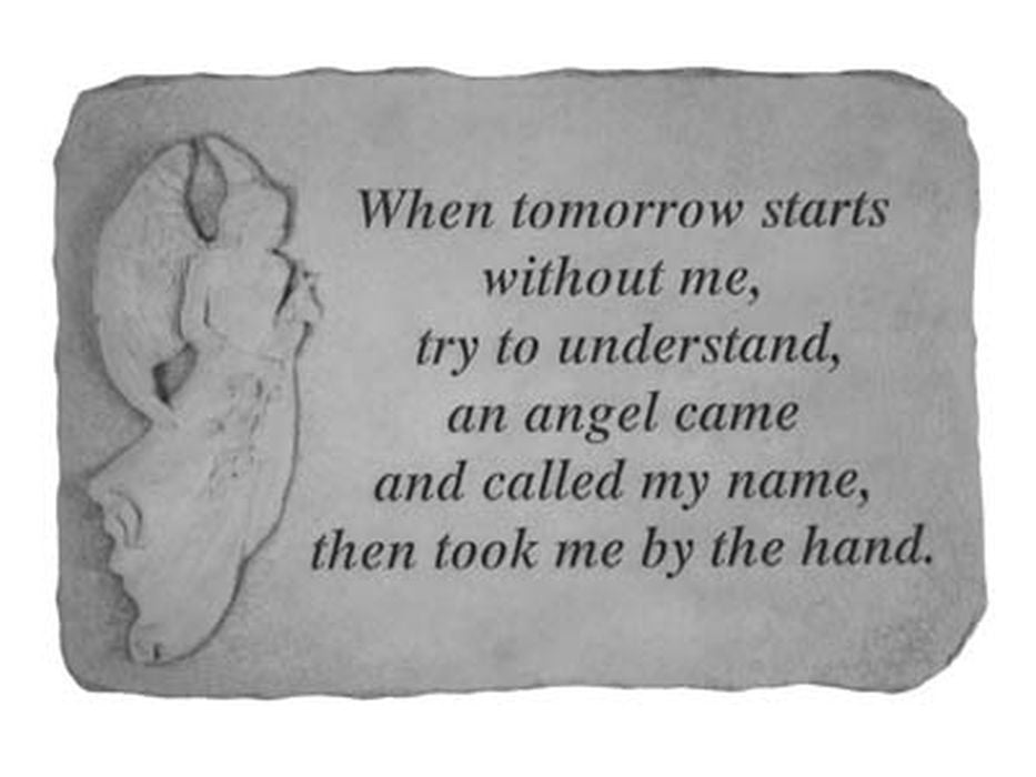 When Tomorrow Starts...(With Standing Angel) Memorial Garden Stone - XoticBrands Home Decor