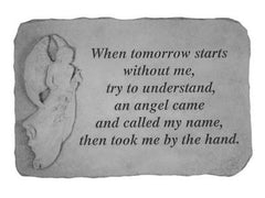When Tomorrow Starts...(With Standing Angel) Memorial Garden Stone - XoticBrands Home Decor