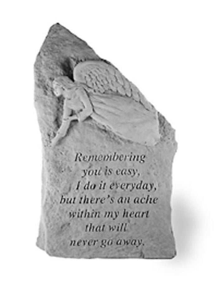 Remembering You Is Easy../W Angel Sm Totem Memorial Garden Stone - XoticBrands Home Decor