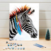 Zebra Colorful Paint by Numbers for Adults Kids DIY Canvas Painting Kits - Wall Art Decor - XoticBrands Home Decor