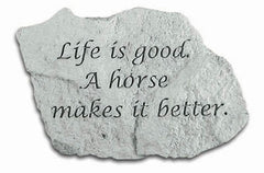 Life Is Good A Horse Is.... Memorial Pet Stone - XoticBrands Home Decor
