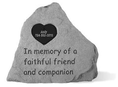 In Memory Of...W Heart Memorial Pet Stone - XoticBrands Home Decor