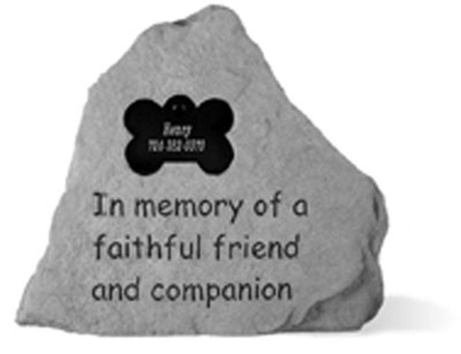 In Memory Of...W Dog Bone Inspirational Garden Stone - XoticBrands Home Decor