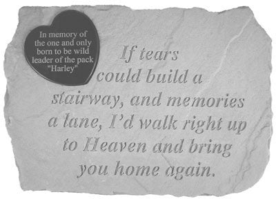 If Tears...W/Marble Heart Insert Personalized Memorial Pet Stone - XoticBrands Home Decor