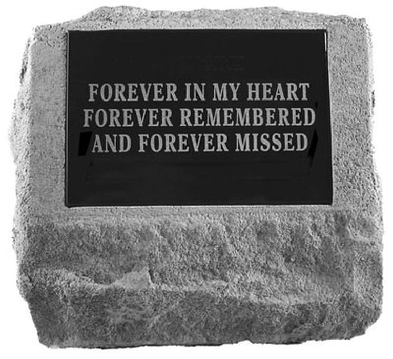 Urn W/Marble Rectangle Insert Memorial Pet Stone - XoticBrands Home Decor