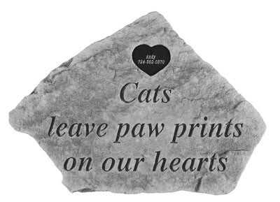 Cats Leave...W Heart Memorial Pet Stone - XoticBrands Home Decor