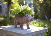 Pig Planter 17.5"Lx10"H Magnesia Novelty, Novelty, Melrose, XoticBrands Home Decor