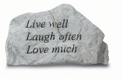 Live Well, Laugh Often Inspirational Garden Stone - XoticBrands Home Decor