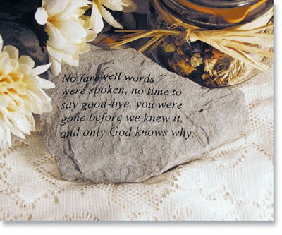 No Farewell Words... Memorial Garden Stone - XoticBrands Home Decor