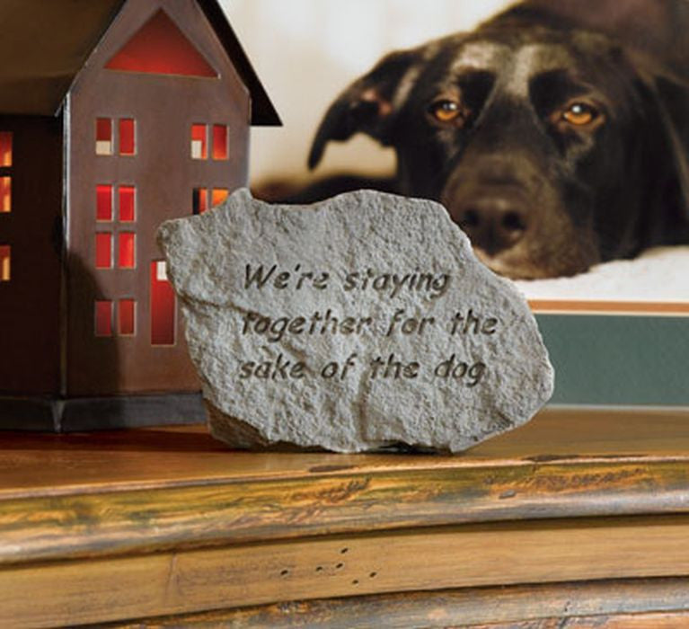 We'Re Staying Together For The...Dog Memorial Pet Stone - XoticBrands Home Decor