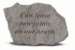 Cats Leave Paw Prints On Our Hearts Memorial Pet Stone - XoticBrands Home Decor